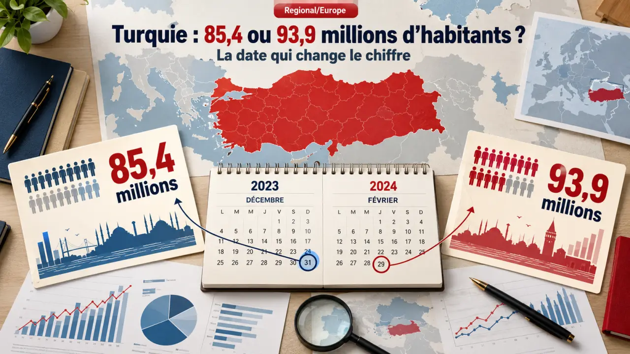 Turquie : 85,4 ou 93,9 millions d’habitants ? La date qui change le chiffre