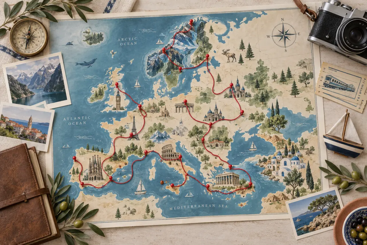 Carte Europe tourisme : relier capitales, fjords et Méditerranée sans perdre le fil