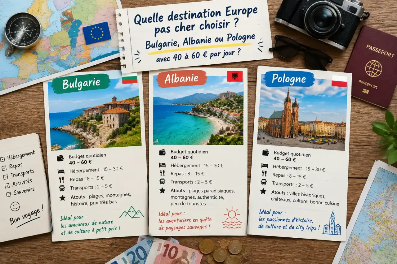 Quelle destination Europe pas cher choisir : Bulgarie, Albanie ou Pologne avec 40 à 60 € par jour ?
