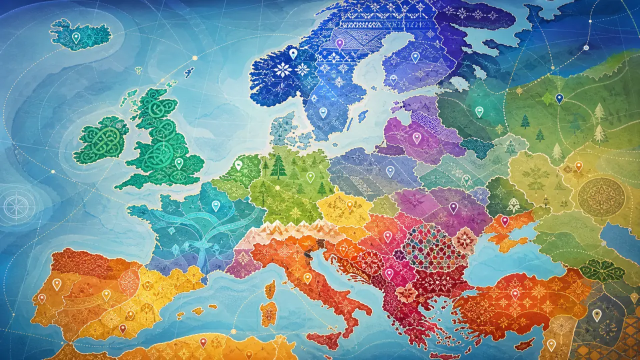 Carte ethnolinguistique de l'Europe illustrée