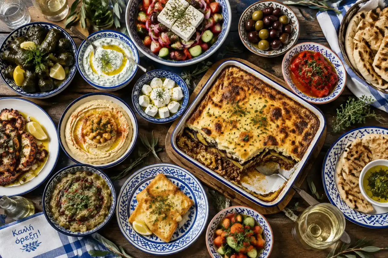 Plats traditionnels grecs : des mezzés à la moussaka, composez une vraie table de partage