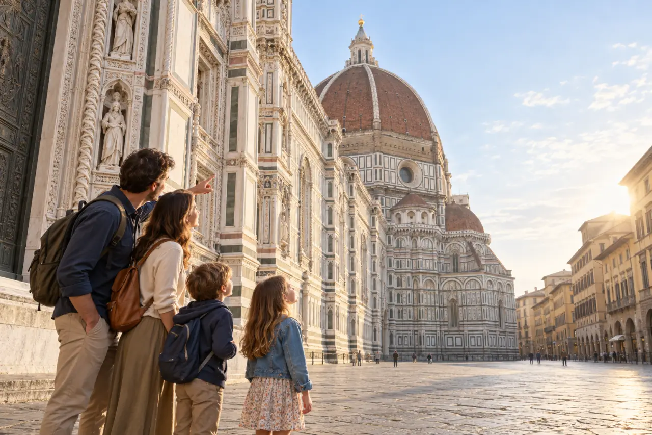 Vacances en Toscane en famille à Florence devant le Duomo