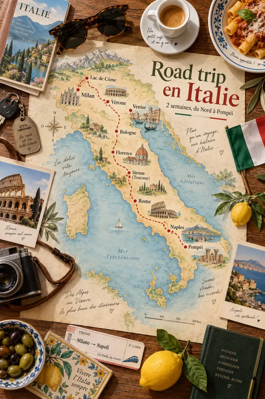 Road trip en Italie sur 2 semaines : l’itinéraire mixte du Nord à Pompéi