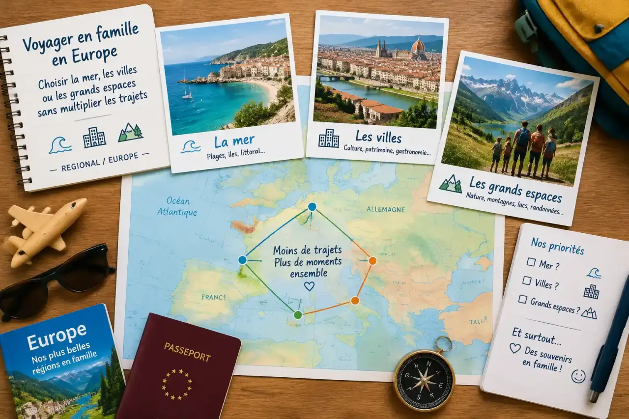Voyager en famille en Europe : choisir la mer, les villes ou les grands espaces sans multiplier les trajets